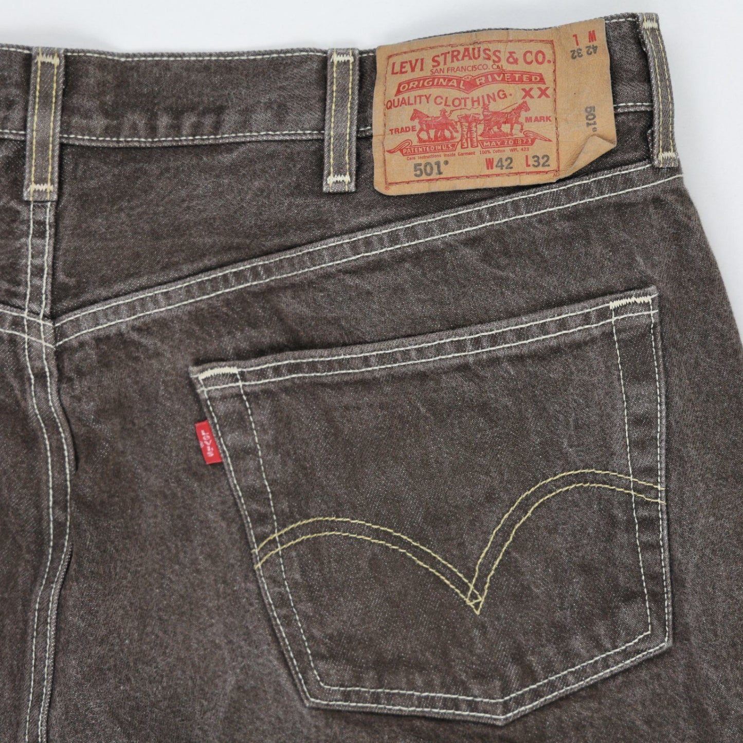 Levi's 501 Original Vintage Black Jeans W42 L32 100% Cotton Straight Leg