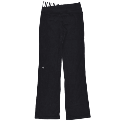 Lululemon Black Groove Cut-Out Waist Yoga Trousers Women's Size 10 Stretch Fabric Blend