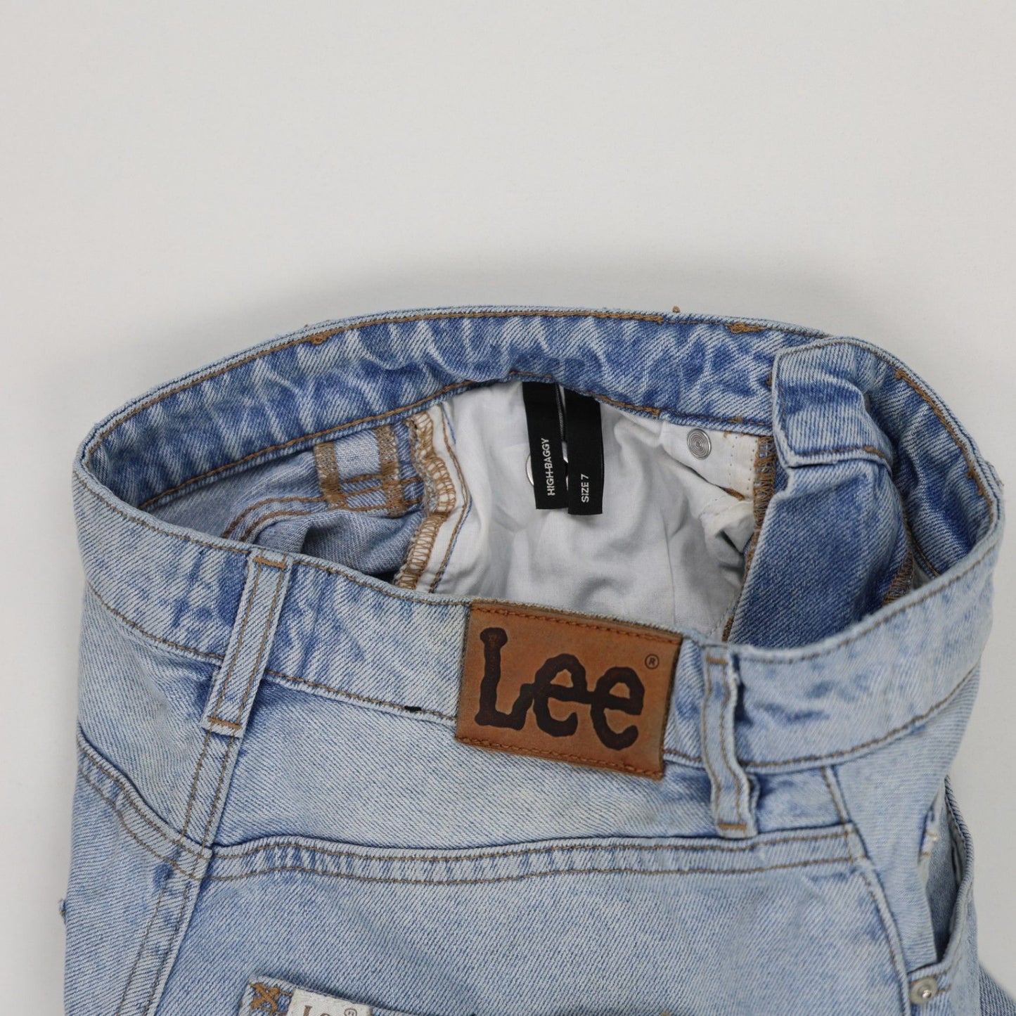 Lee High Rise Relaxed Fit Light Blue Women's Jeans 32W 32 In Cotton