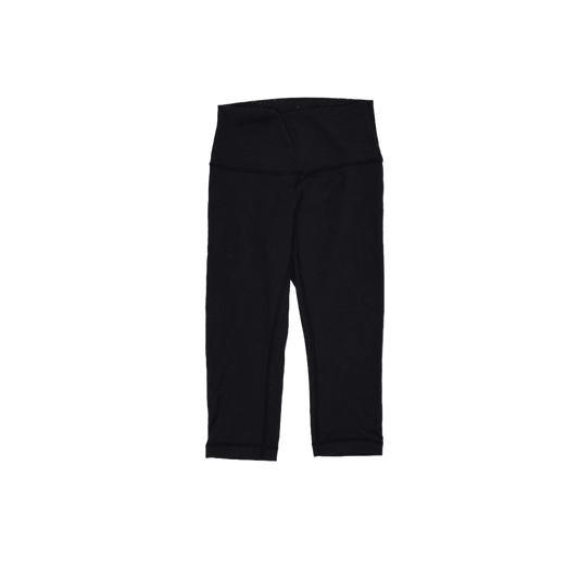 Lululemon High Rise Black Cropped Leggings Size 8 Stretch Fabric