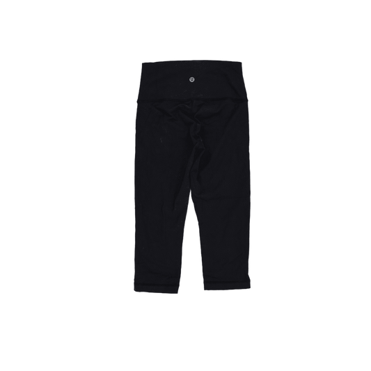 Lululemon High Rise Black Cropped Leggings Size 8 Stretch Fabric