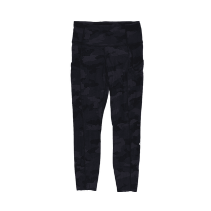 Lululemon Black Camo Print High Rise Leggings Size Small 26 Inch Inseam Polyester Blend
