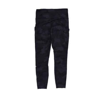 Lululemon Black Camo Print High Rise Leggings Size Small 26 Inch Inseam Polyester Blend