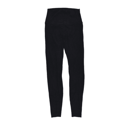 Lululemon High Waist Black Full Length Leggings Size 6 Performance Fabric Womens Activewear