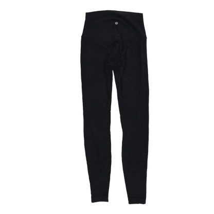 Lululemon High Waist Black Full Length Leggings Size 6 Performance Fabric Womens Activewear