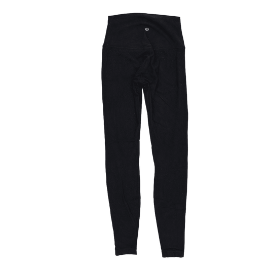Lululemon High Waist Black Full Length Leggings Size 6 Performance Fabric Womens Activewear