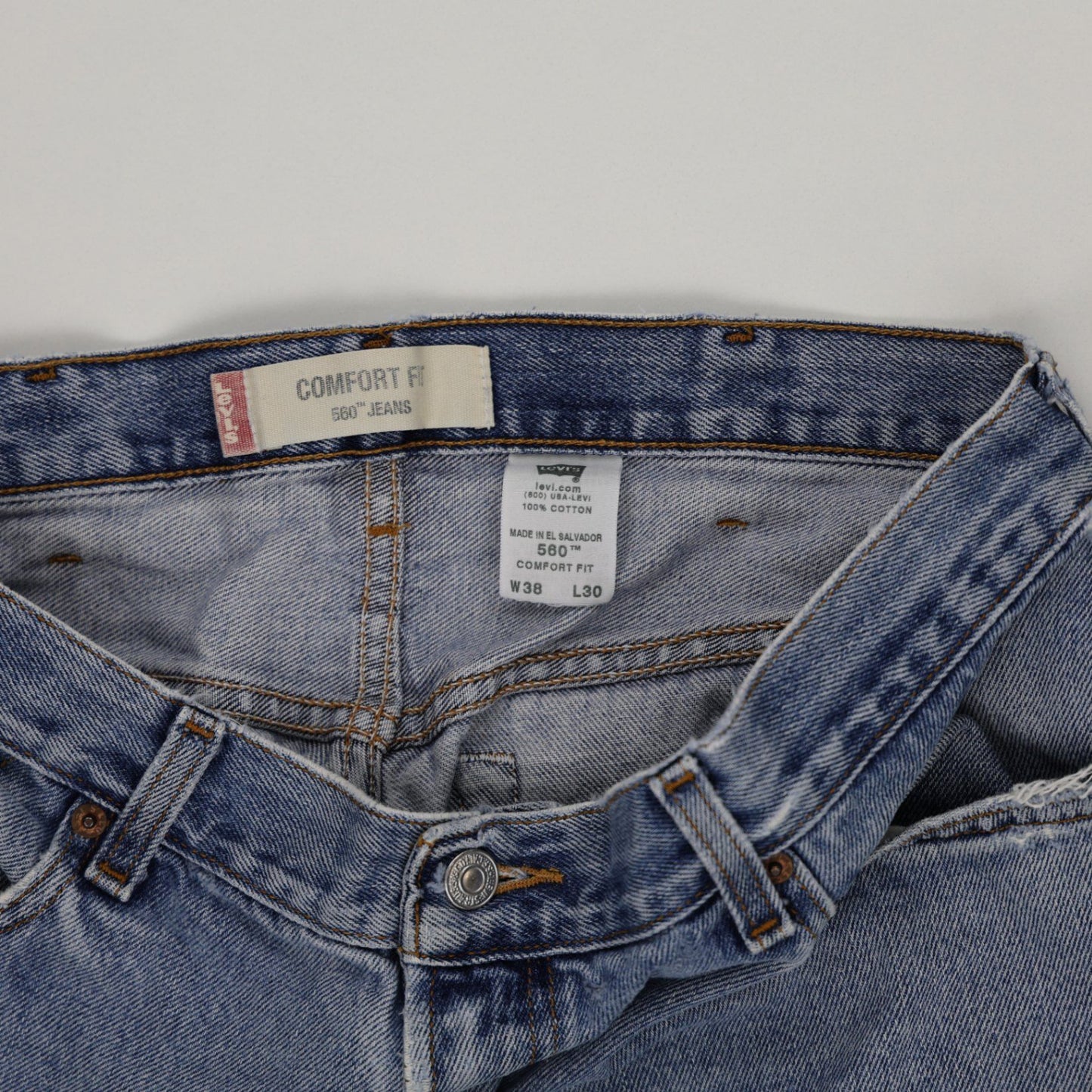 Levi's 560 Comfort Fit Jeans Light Blue W38 L30 100% Cotton Vintage