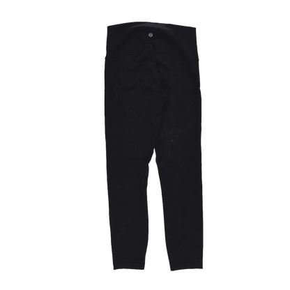 Lululemon High-Waisted Black Full-Length Leggings Size 8 Nylon Blend Womens Activewear