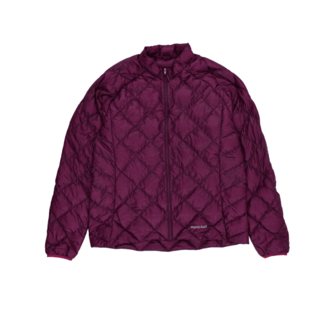 Montbell Lightweight Quilted Burgundy Insulated Jacket Men's Size Large Synthetic High Neck