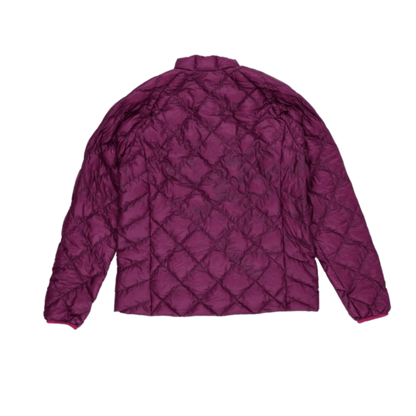 Montbell Lightweight Quilted Burgundy Insulated Jacket Men's Size Large Synthetic High Neck