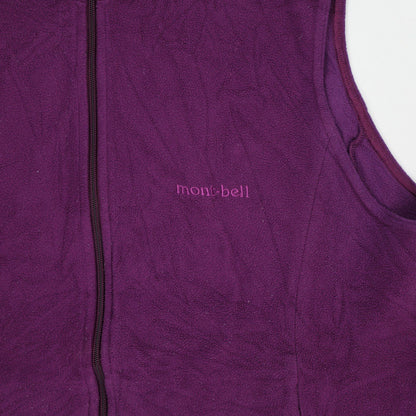 Montbell Outdoor Gilet Vest Men's Large Purple Fleece Polyester High Collar