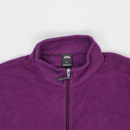 Montbell Outdoor Gilet Vest Men's Large Purple Fleece Polyester High Collar