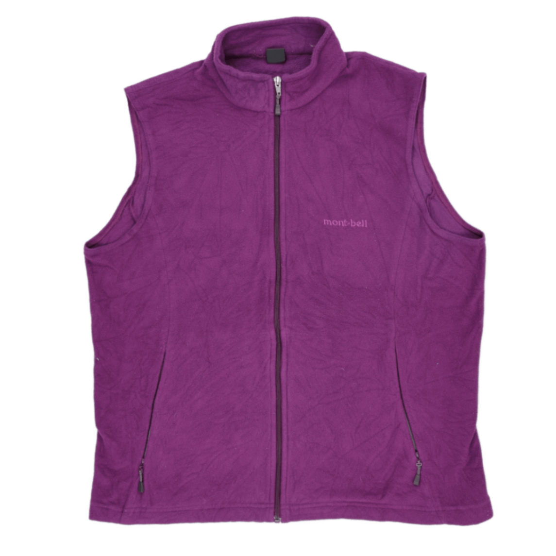 Montbell Outdoor Gilet Vest Men's Large Purple Fleece Polyester High Collar