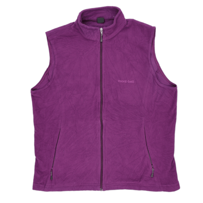 Montbell Outdoor Gilet Vest Men's Large Purple Fleece Polyester High Collar