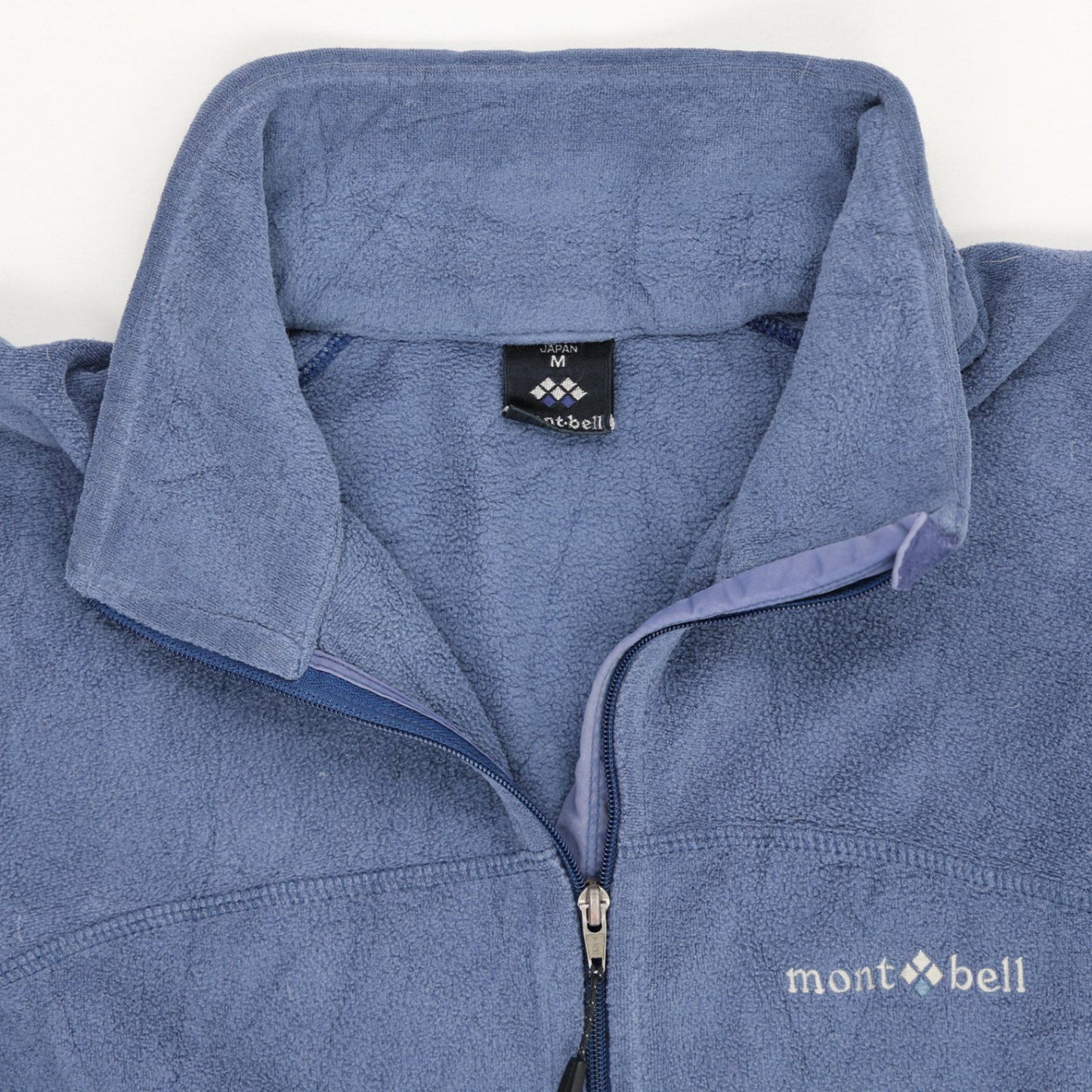 Montbell Blue Full Zip Fleece Jacket Mens Medium Fleece Polyester High Collar