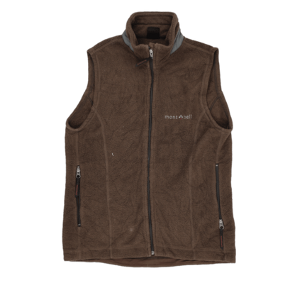 Montbell Brown Fleece Outdoor Gilet Vest for Men Size Medium