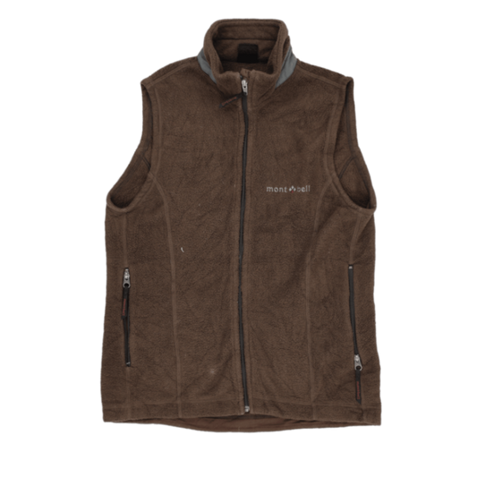Montbell Brown Fleece Outdoor Gilet Vest for Men Size Medium
