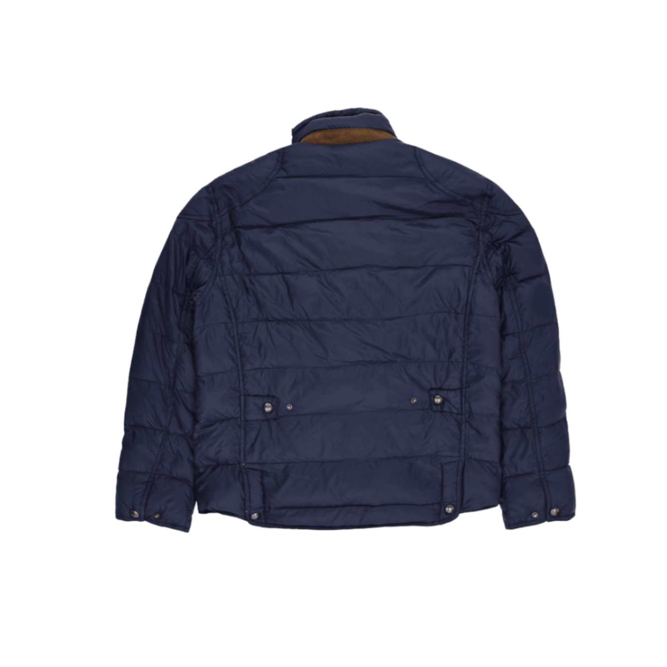 Ralph Lauren Navy Blue Puffer Jacket Men Large Nylon Stand Collar