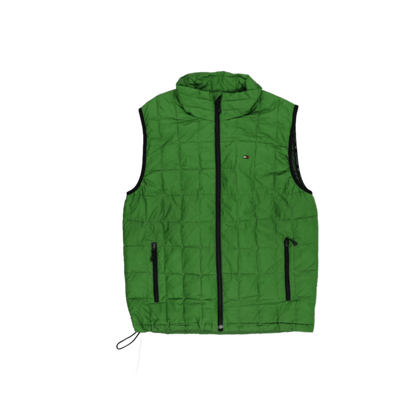 Tommy Hilfiger Green Gilet Vest Mens Medium Polyester High Neck Sleeveless