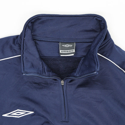 Umbro Navy Blue 1/4 Zip Sweatshirt Men Large Polyester