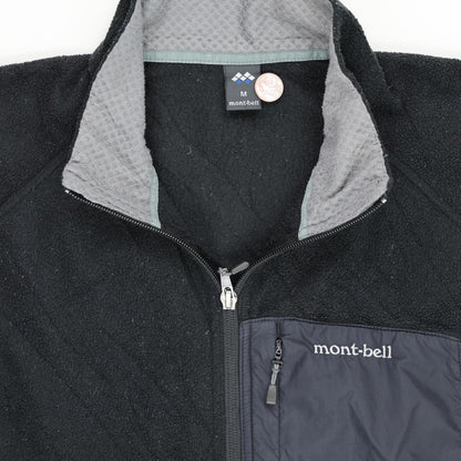 Montbell Black Fleece Polyester Blend Outdoor Gilet Vest for Men Size Medium
