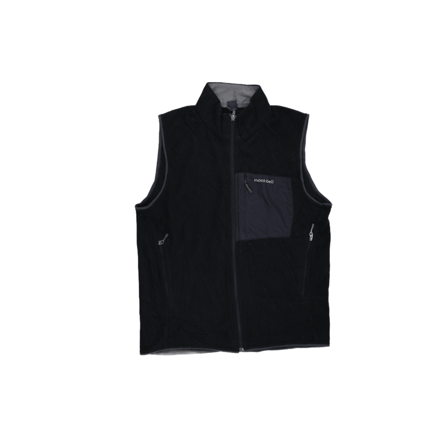 Montbell Black Fleece Polyester Blend Outdoor Gilet Vest for Men Size Medium