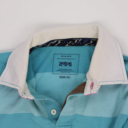 GANT Rugby Shirt Blue XL 100 Percent Cotton Vintage Mens