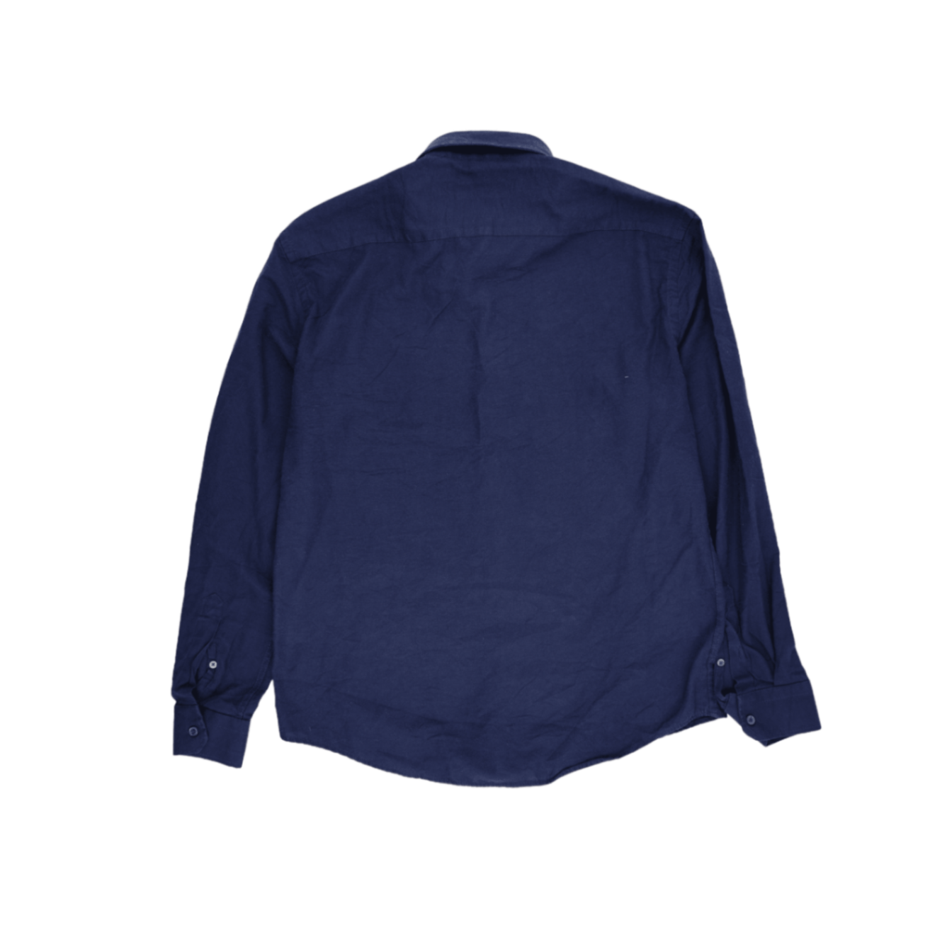 Lacoste Men's Navy Slim Fit Linen Shirt XXL Button-Up Long Sleeve Collared