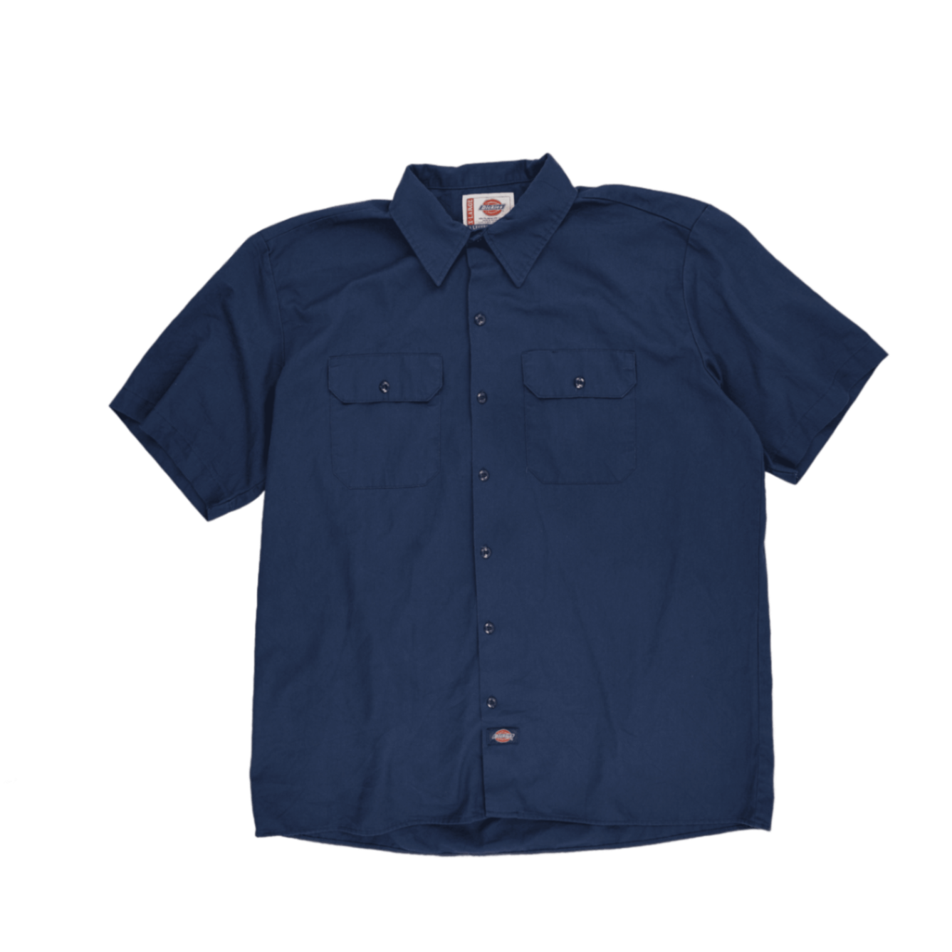 Dickies Navy Blue XL Vintage Work Shirt 65% Polyester 35% Cotton Collared Short Sleeve