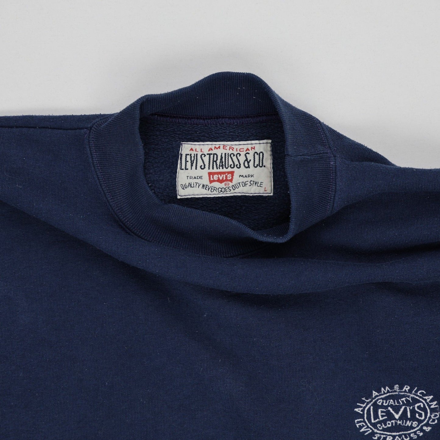 Levi's Vintage Navy Blue Crewneck Sweatshirt Large Cotton Blend