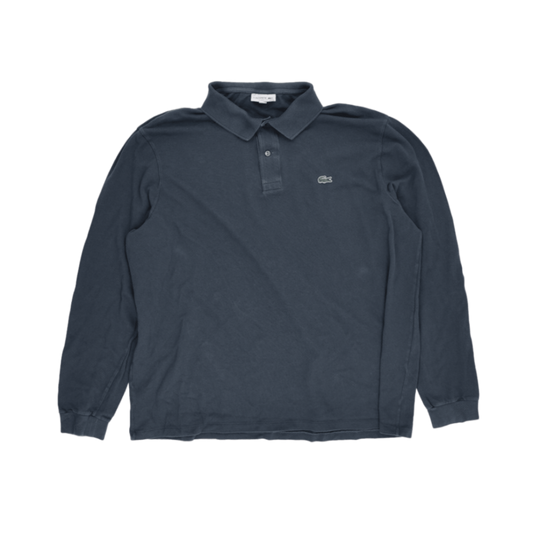 Lacoste Long Sleeve Polo Shirt Navy Blue 4XL Cotton