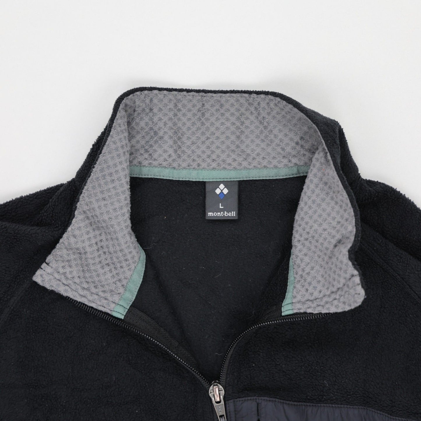 Montbell Outdoor Fleece Jacket Black Large Polyester Fleece Stand Collar