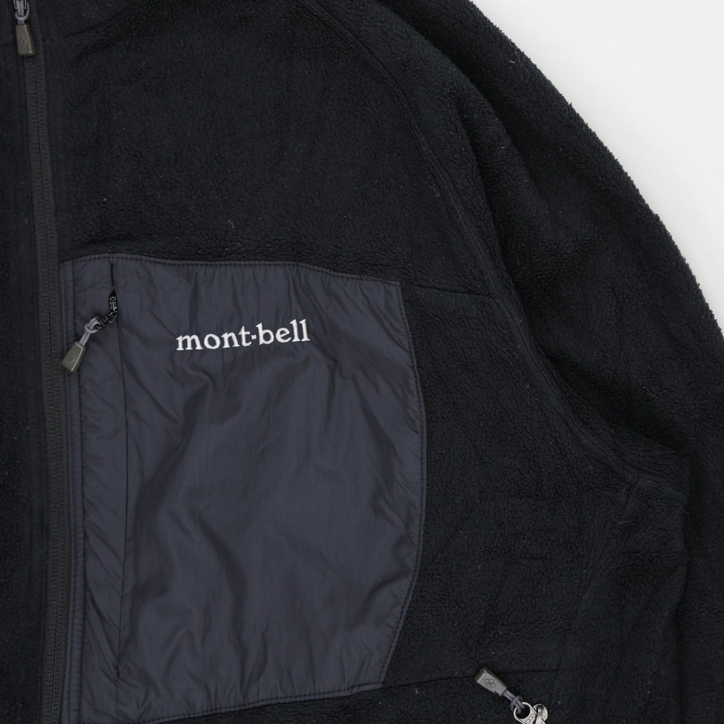 Montbell Outdoor Fleece Jacket Black Large Polyester Fleece Stand Collar