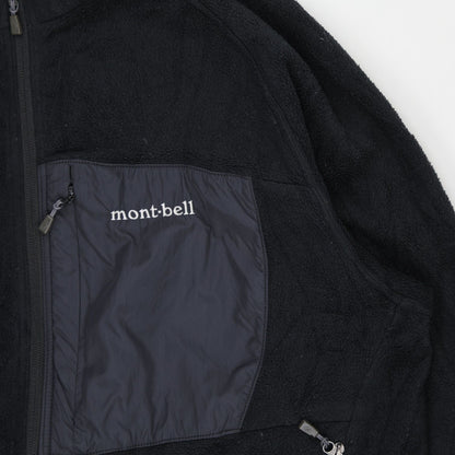 Montbell Outdoor Fleece Jacket Black Large Polyester Fleece Stand Collar