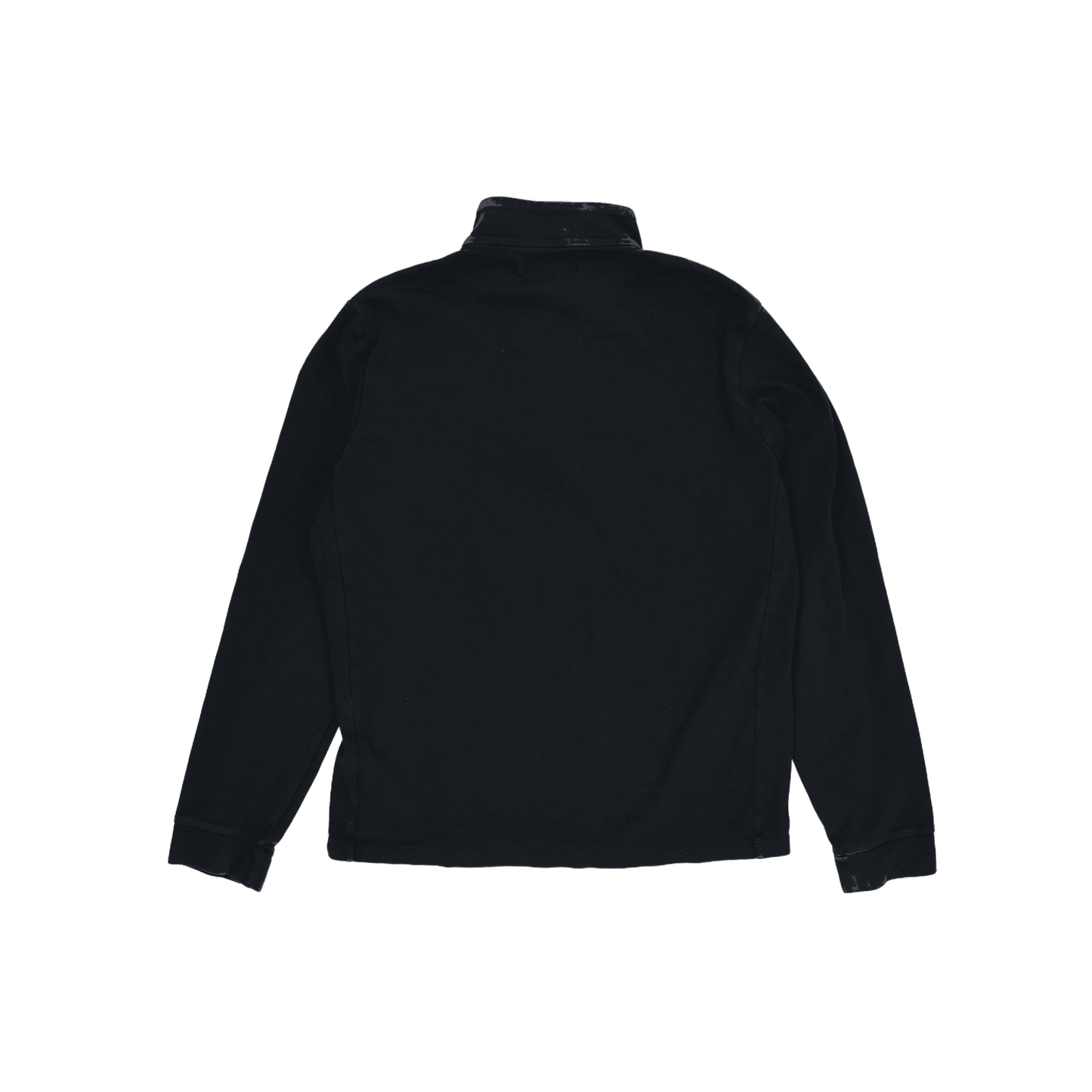 Ralph Lauren Quarter Zip Sweatshirt Black Medium 100 Percent Cotton High Neck