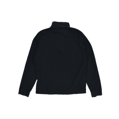 Ralph Lauren Quarter Zip Sweatshirt Black Medium 100 Percent Cotton High Neck