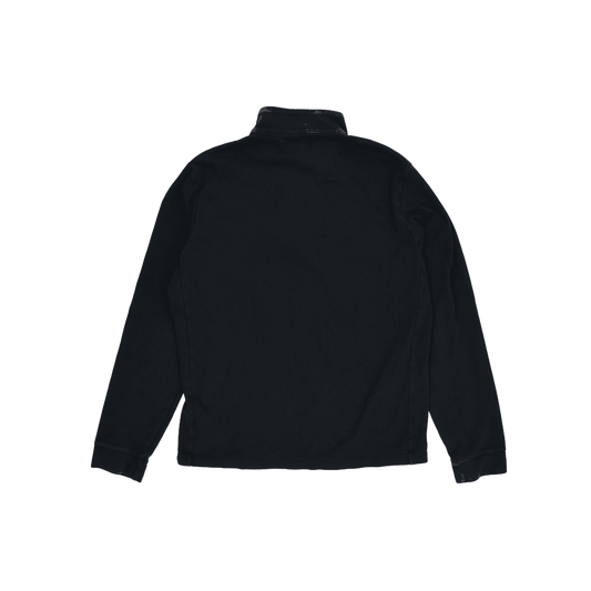 Ralph Lauren Quarter Zip Sweatshirt Black Medium 100 Percent Cotton High Neck