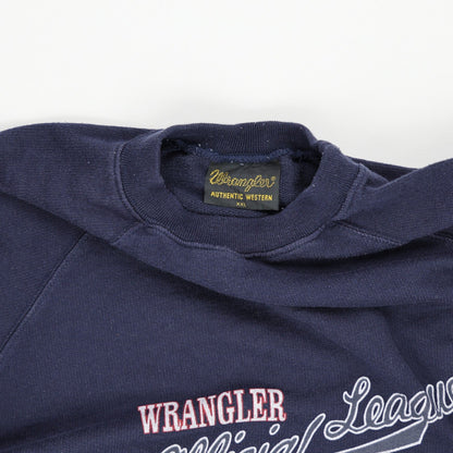 Wrangler Official League U.S.A. Vintage Crew Neck Sweatshirt Navy Blue XXL Cotton Blend