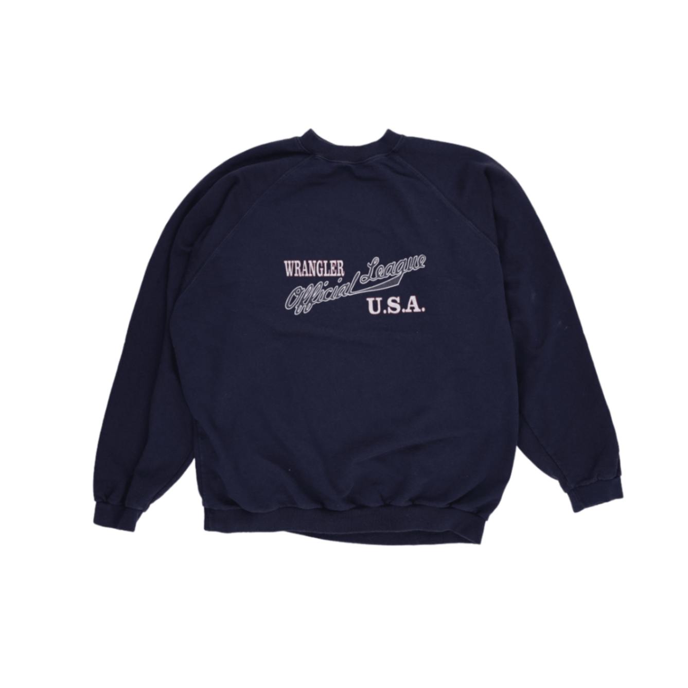 Wrangler Official League U.S.A. Vintage Crew Neck Sweatshirt Navy Blue XXL Cotton Blend