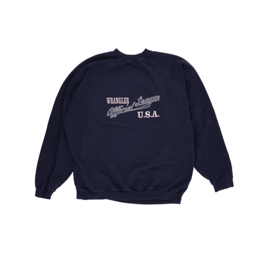 Wrangler Official League U.S.A. Vintage Crew Neck Sweatshirt Navy Blue XXL Cotton Blend
