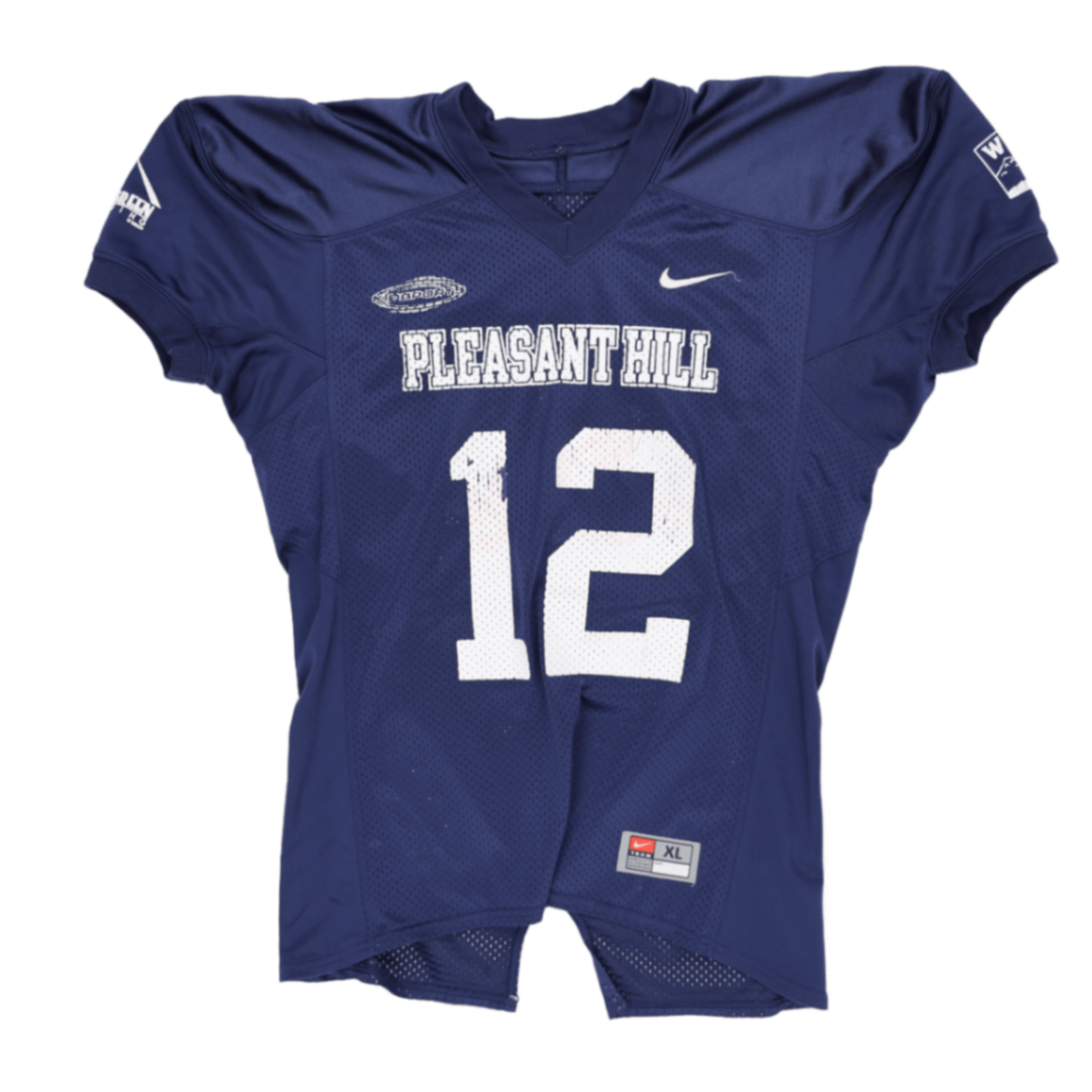 Nike Pleasant Hill Number 12 Vintage American Football Jersey Navy XL Polyester Mesh