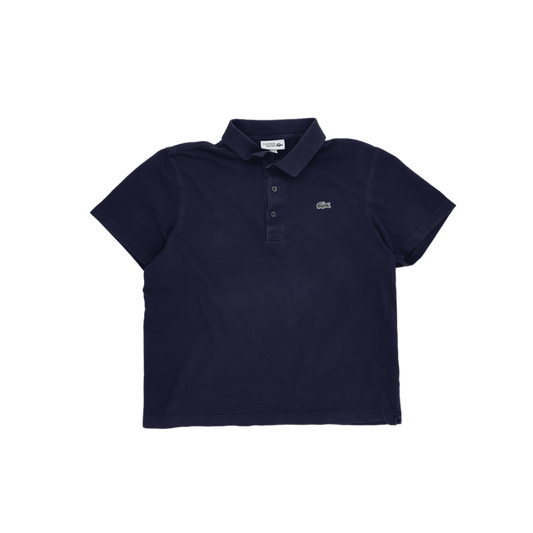 New Lacoste Polo Shirt Navy Blue XL Cotton Short Sleeve Collared