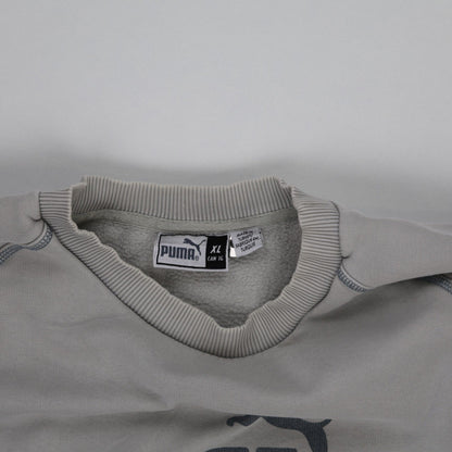 PUMA Grey Crew Neck Sweatshirt XL Cotton Blend Pullover for Men