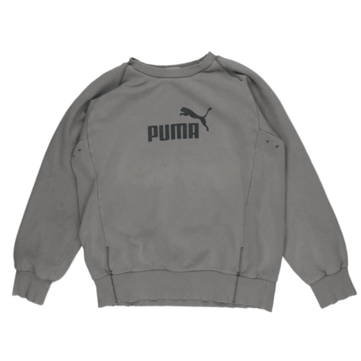 PUMA Grey Crew Neck Sweatshirt XL Cotton Blend Pullover for Men