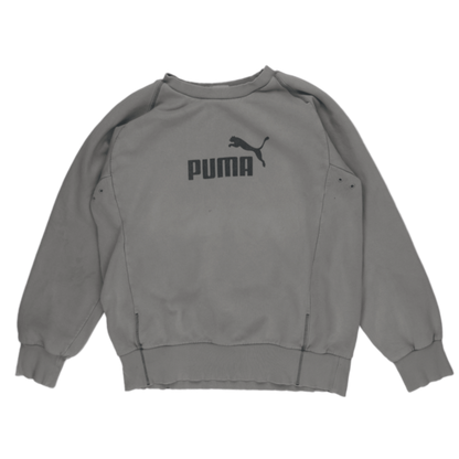PUMA Grey Crew Neck Sweatshirt XL Cotton Blend Pullover for Men