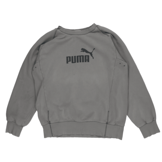 PUMA Grey Crew Neck Sweatshirt XL Cotton Blend Pullover for Men