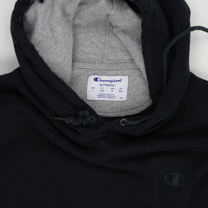 Champion Black Pullover Hoodie Size Large Cotton Blend Mens Activewear