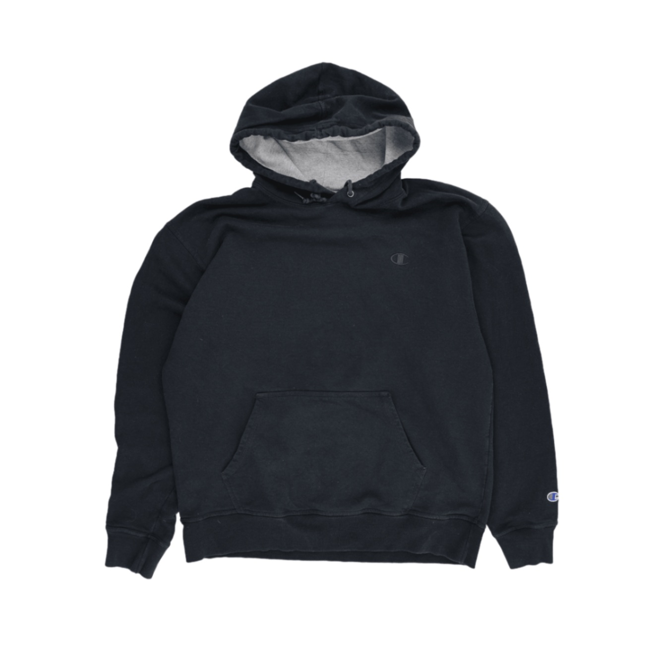 Champion Black Pullover Hoodie Size Large Cotton Blend Mens Activewear