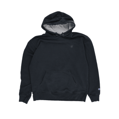 Champion Black Pullover Hoodie Size Large Cotton Blend Mens Activewear