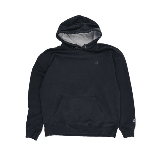 Champion Black Pullover Hoodie Size Large Cotton Blend Mens Activewear